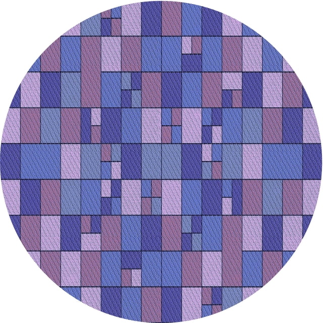 Ahgly Company Machine Washable Indoor Round Transitional Purple Amethyst Purple Area Rugs, 6' Round