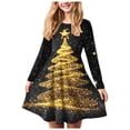 thumbnail image 1 of Splozh Robe d'Automne pour Tout-Petites Filles Robe de Noël pour Fille Imprimé Bal Fête Fête de Noël Robes pour Fille Noir, 5-6 Ans, 1 of 5