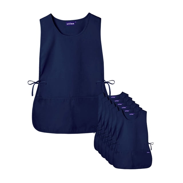 "Sivvan Unisex Cobbler Apron (6 Pack) - Adjustable Waist Ties, 2 Deep front pockets"