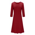 thumbnail image 4 of Vêtements de Mode pour Femmes Mode pour Femmes Coupe Ajustée Confortable Bouton Col en V Couleur Unie Robe Décontractée, 4 of 10