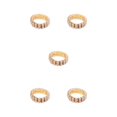 thumbnail image 1 of Maytalsory Bague en Cristal Extensible de Luxe Unique pour Déclaration d'Amour Bague Incrustée à la Mode Dorée 2 Rangées 5Ensemble, 1 of 6