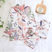 TopLLC Pajama Sets Lounge Sets for Women ,Women'S Sleepwear 2 Women's Pajamas Sets Cotton Pyjama Women's Pajamas Sleepwear Sets Spring Summer Homewear Pajama Sets