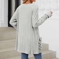 thumbnail image 4 of Timegard Cardigans pour Femmes, Côtelé, Manches Longues, Ouvert à l'Avant, Doux, Automne, Décontracté, Long Haut avec Poches, 4 of 4