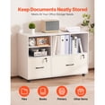 thumbnail image 2 of KFFKFF 2 Drawer Wooden File Cabinet, Mobile Filing Cabinet with Open Shelves, Lockable Lateral Rolling File Storage with Adjustable Shelves, 2 of 9