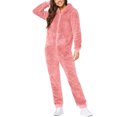 thumbnail image 2 of Combinaisons pour Femmes Chic Femmes Combinaison à Manches Longues à Capuche Pyjama Décontracté Hiver Chaud Combinaison de Nuit Combinaisons pour Femmes Décontracté en Liquidation, 2 of 6
