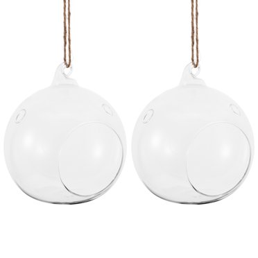 Milisten 2pcs Transparent Glass Globe Terrarium Household Hanging Terrarium Air Plant Globe Terrarium