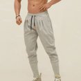 thumbnail image 1 of LSLJS Men Casual Fashion Lace Up Elastic Mid-Waist Pocket Stretch Sports Pants, 1 of 4