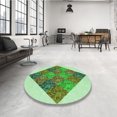 thumbnail image 4 of Ahgly Company Tapis de Zone Rond Vert Transitionnel pour Intérieur Lavable à la Machine, 6 Pieds Rond, 4 of 7
