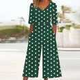 thumbnail image 1 of Wensltd Combinaison Pantalon pour Femmes d'Été à Imprimé Floral, Décontractée, à Manches Courtes, avec Poches Latérales, 1 of 5