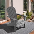 thumbnail image 3 of Costway Chaise Adirondack de Patio Extérieur en HDPE, Siège de Plage avec Ottoman Rétractable, Gris, 3 of 9