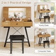 thumbnail image 4 of Topbuy Makeup Vanity Desk with Flip Top Mirror Dressing Table Set w/ Large Drawer & 6 Compartments, 4 of 9