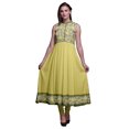 thumbnail image 1 of Bimba Robe Anarkali Jaune Moyenne à Fleurs pour Femmes Kurti Imprimé Ethnique Indien Longue Kurta Robe de Soirée XXX-Large, 1 of 6