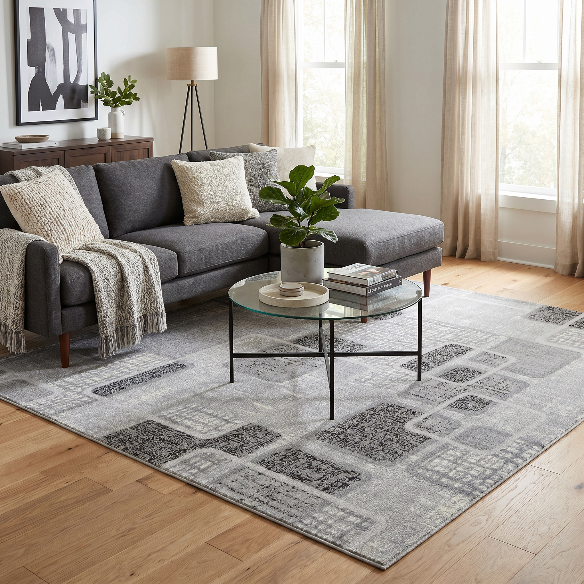 Rug Branch Sakarya Collection Tapis d'intérieur abstrait géométrique moderne