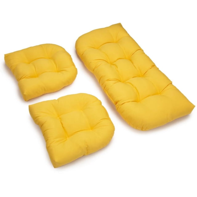 Ensemble de Coussins pour Causeuse en Sergé Tufté en Forme de U (Ensemble de 3)