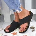 thumbnail image 1 of Dvkptbk Sandales Noires à Plateforme Compensée Confortables pour Femmes à Brides Réglables à Crochet et Boucle avec Fleurs - Rivets Strass, Mules Brunes Confortables pour Femmes d'Intérieur Ou d'Extérieur Été, 1 of 4