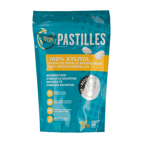 X-PUR Pastilles à la Menthe Poivrée 100 % Xylitol en Sac - 1 000 Pcs