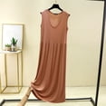 thumbnail image 2 of Tqcoqu Jupe d'Intérieur pour Femme à Col Rond, Couleur Unie, avec Coussinet de Poitrine, Ample et Confortable, Grande Taille, 2 of 7