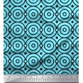 thumbnail image 1 of Soimoi Blue Rayon Crepe Fabric Dots & Circle Geometric Print Sewing Fabric Yard 46 Inch Wide, 1 of 1