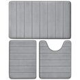 thumbnail image 1 of Semfri 3 Pcs Memory Foam Bathroom Mat Set Bathroom Rug Set Non Slip Absorbent Toilet Mat Set Comfortable Soft Machine Wash Thick Gray, 1 of 7