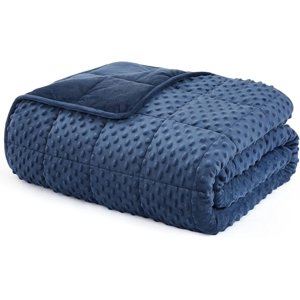 L'AGRATY Weighted Blanket for Adult - 60"x80" 25lbs Minky Dots Heavy Blanket with Glass Beads Soft Breathable for All-Season Summer Fall Winter Thick Comfort for Sleeping