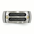 thumbnail image 4 of Edward Mirell Titanium Brushed Cable and 18k Rivet 9.25mm Band Size 10.5, 4 of 4