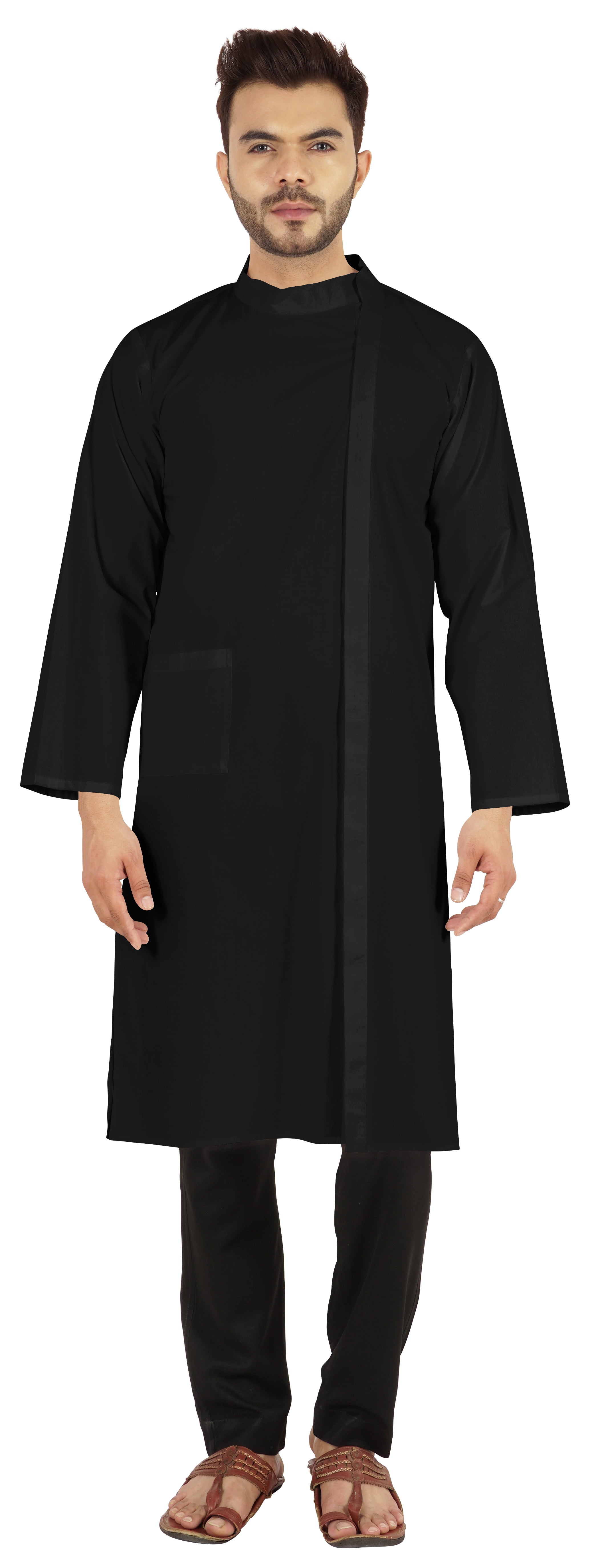 Atasi Indian Designer Kurta For Mens Party Wear Traditional Dress Solid Ethnic Long Shirt