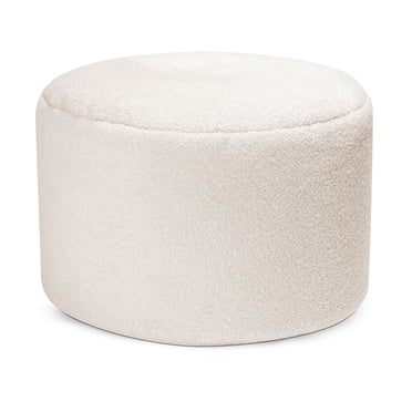 Gouchee Home Dotcom Woolly Bouclé – Pouf rond moderne avec rembourrage en polystyrène haute densité – Polyester doux et texturé pour salon ou bureau
