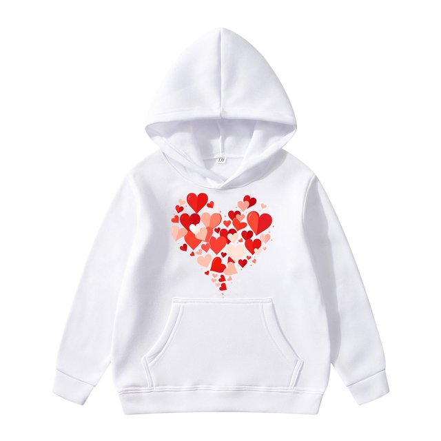 HNMKIU Sweat à Capuche pour Filles Saint-Valentin pour Enfants