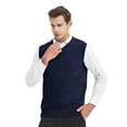 thumbnail image 1 of TOPTIE Chandail Sans Manches Uni pour Homme, Coupe en Coton Décontractée - Bleu Marine - TG, 1 of 11