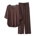 thumbnail image 2 of Weiqiqre Pyjamas pour Femmes Pyjamas Rafraîchissants Ensembles d'Été Assortis Manches Courtes Ensemble de Détente Femmes, 2 of 3