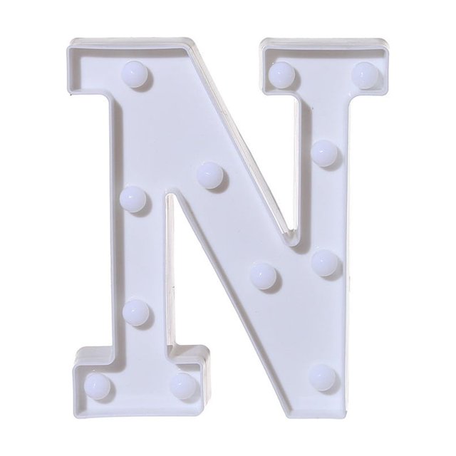 TopLLC Alphabet LED Letter Lights Light Up White Plastic Letters Standing Hanging A-M & on Clearance
