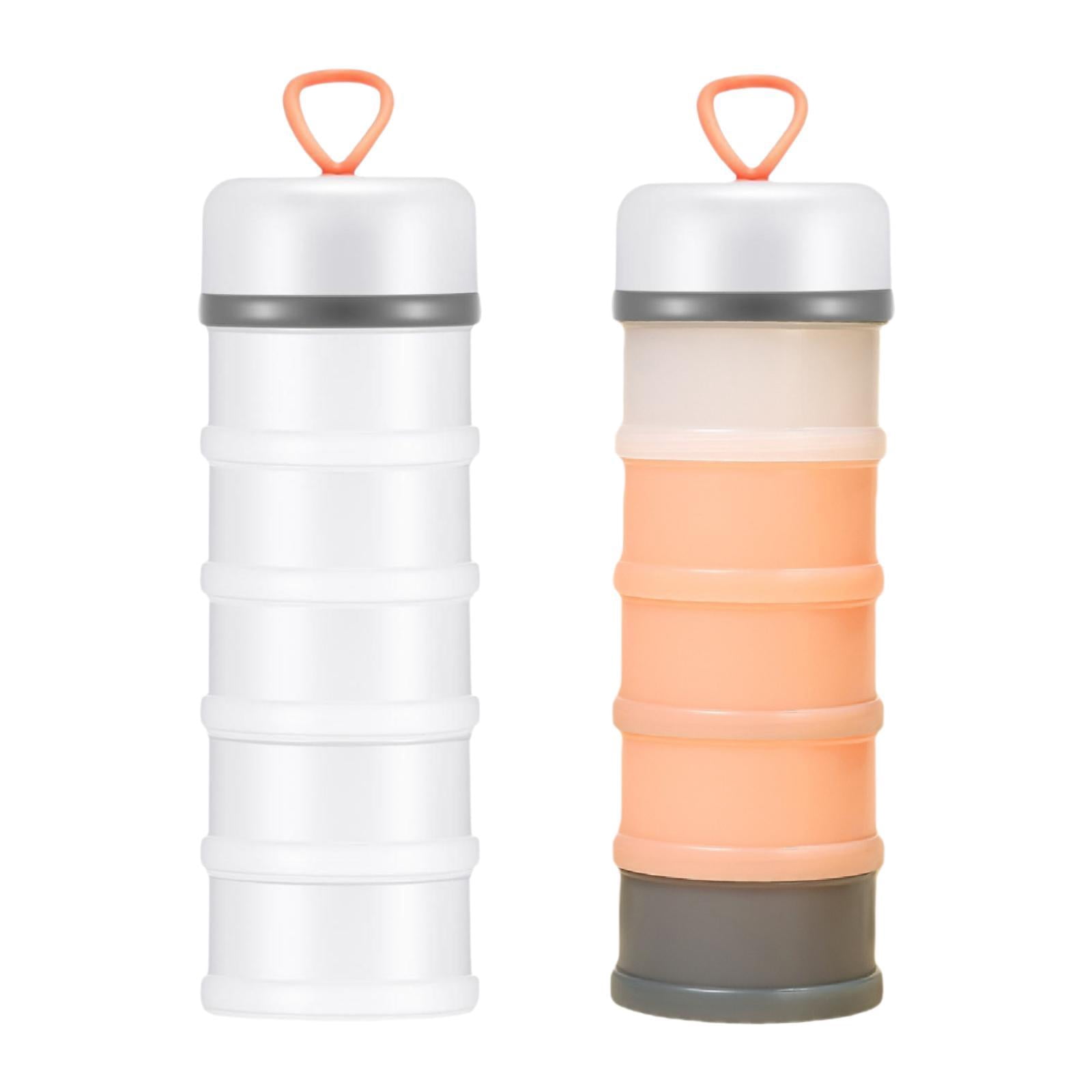 Lipstore 2 Pieces Protein Powder Containers Milk Powder Container for Office Exercise White and Pink