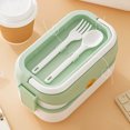 thumbnail image 3 of RKSTN lunch box for women Double Compartmentalized Handle Lunch Box Large Capacity High Appearanceplastic Lunch Box With Spork, 3 of 8