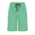 thumbnail image 3 of Plebaso Shorts Décontractés pour Femmes Longueur Genou, Shorts à Cordon, Shorts Roulés, Shorts Simples Légers à Enfiler, 3 of 6