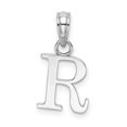 thumbnail image 1 of Diamond2Deal 14K White Gold Block Letter R Initial Pendant for Women, 1 of 6