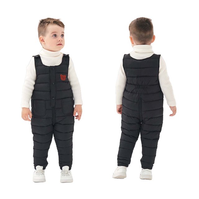 RXIRUCGD Boys And Girls Baby Romper Plus Fleece Overalls( Black, Size:5 Years )