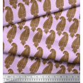 thumbnail image 2 of Soimoi Purple Georgette Viscose Fabric Brown Paisley Print Fabric by Yard 42 Inch Wide, 2 of 3