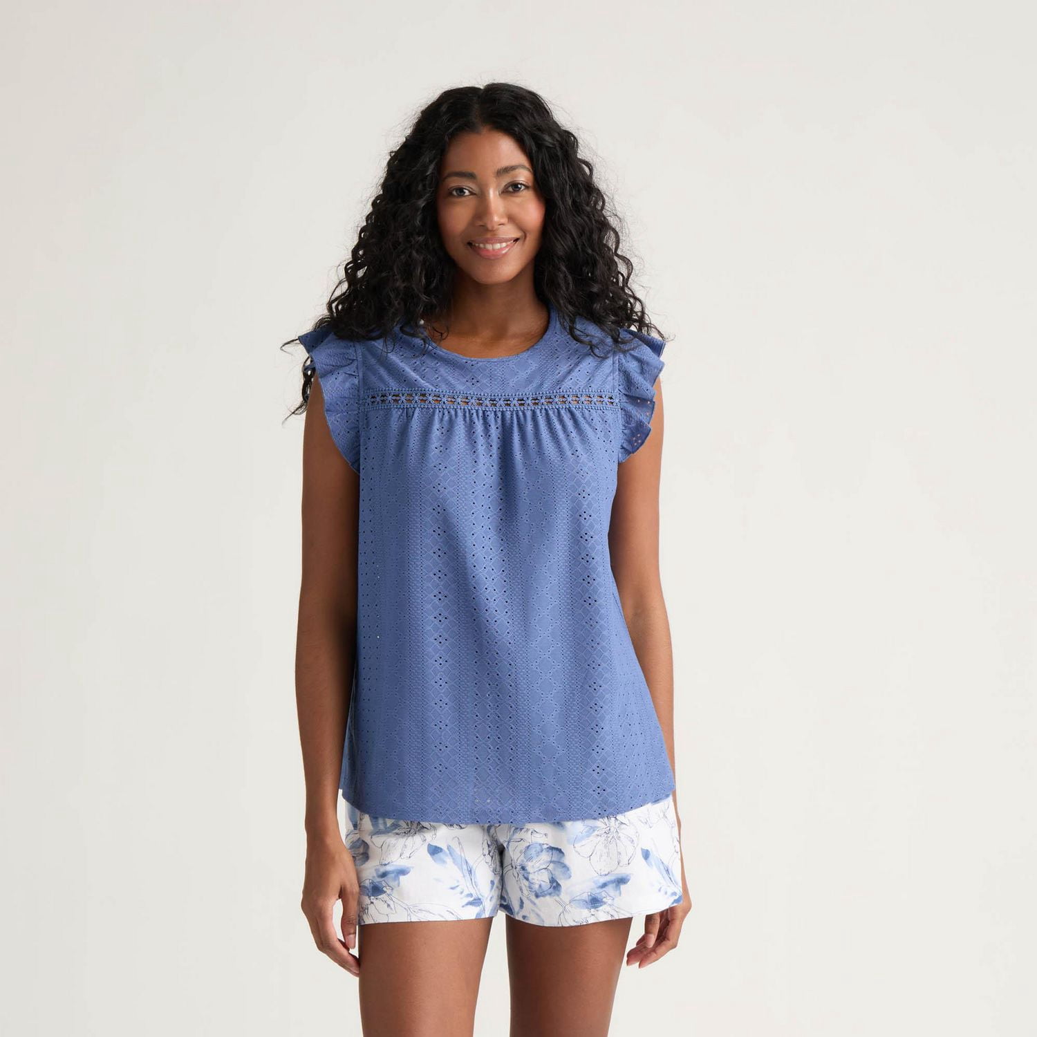 Blouse sans manches à volants en maille Mexx pour femme