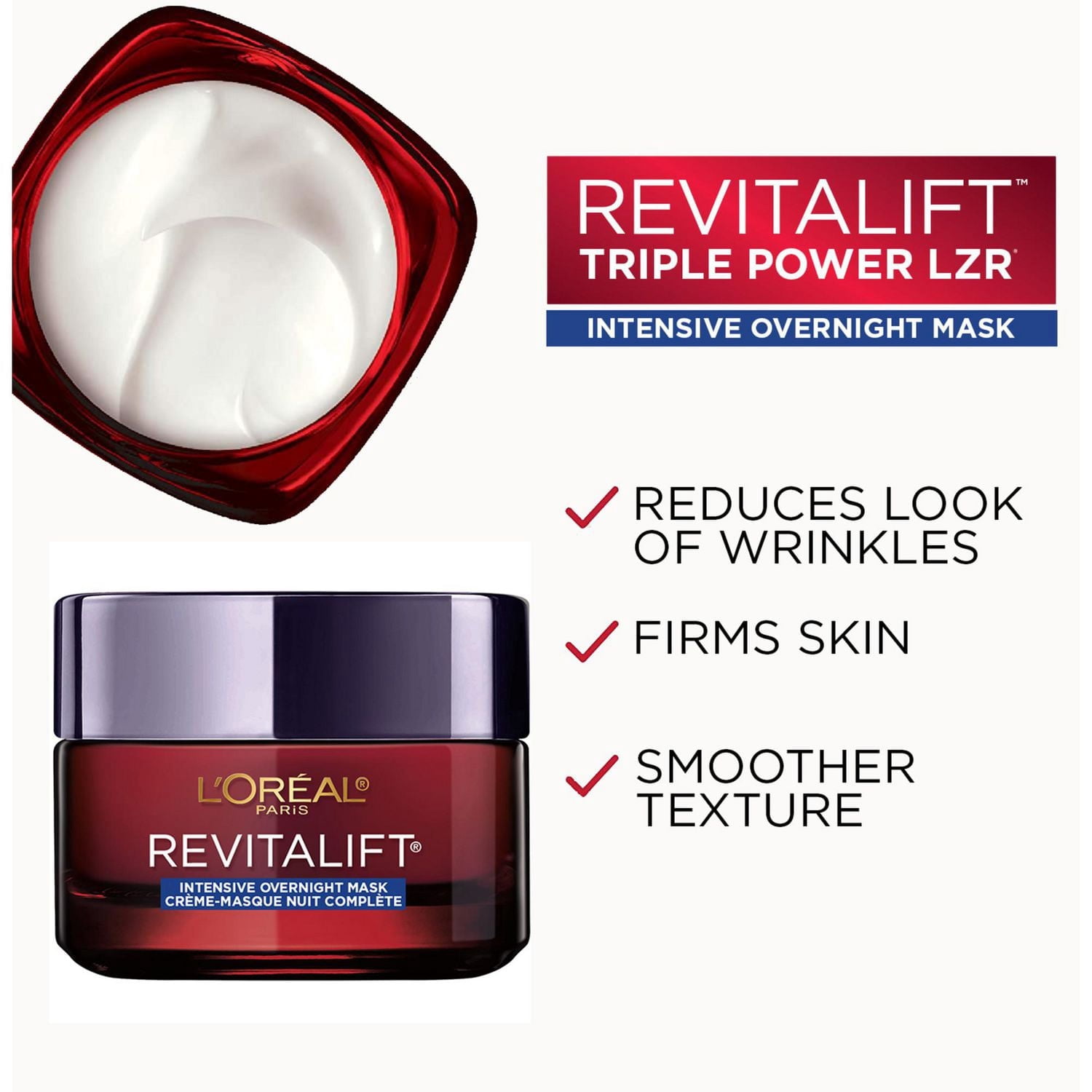 L'Oréal Paris Crème de Nuit, Pro-Rétinol, Vitamine C, AH