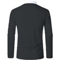thumbnail image 4 of Ventes Black Friday! Chandail à Capuchon et Chandail pour Hommes TopLLC Mode Patchwork Couleur Mode avec Chemise à Col à Revers pour Hommes à Manches Longues Couture Bicolore Tenue Mode Blouse et Chemise à Manches Longues à Col Rabattu, 4 of 5
