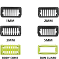 thumbnail image 2 of "Ensemble de Protection pour Tondeuse à Cheveux Premium de 8 Pcs avec 4 Peignes Ajustables (1/2/3/5 mm), Housse de Protection et Outils de Nettoyage - Matériau PC Durable en Noir/vert", 2 of 4