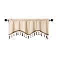 thumbnail image 3 of Sentmoon Boho Curtains with Tassel Elegant Fringed Window Curtains Patterned Rod Panels Stylish Short Drapes Window Curtains Home Decorations for Windows Beige, 3 of 7