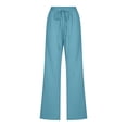 thumbnail image 4 of DPTALR Pantalon Décontracté pour Femmes, Couleur Unie, Élastique, Coupe Ample, Jambe Droite et Grand, 4 of 6