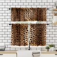 thumbnail image 4 of Leopard Pattern Window Valance,Vintage 3D Wild Animal Fur Print Home Bedroom Living Room Kitchen Decorative Valance,3 Piece Set, 4 of 5