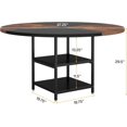 thumbnail image 2 of Tribesigns 47-Inch Round Conference Table with Storage Shelf, Modern Meeting Table for 4-6 People with Metal Legs for Office or Seminar Room, Black Brown, 2 of 5