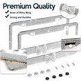 thumbnail image 2 of 2 Pack Bling License Plate Frame，Handcrafted Bling Rhinestone Premium Stainless Steel License Plate Frame，14 Facets Clear Color Rhinestone Crystal (S, 2 of 6