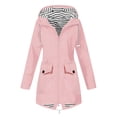 thumbnail image 1 of XZNGL Women Solid Rain Jacket Outdoor Plus Size Waterproof Hooded Windproof Loose Coat, 1 of 9