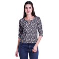 thumbnail image 4 of Moomaya Printed Keyhole Neck Ring Top Casual 3/4th Sleeve Tees Tank Tunic Top, 4 of 5