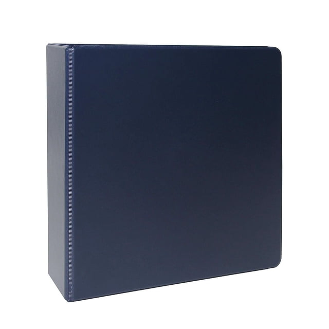 Pen+Gear 2" Vinyl Non-View Binder in navy blue with 2-inch round rings, made from durable, tear-resistant, non-stick PVC-free plastic, holds up to 375 sheets, ideal for organizing documents at school, office, or home.