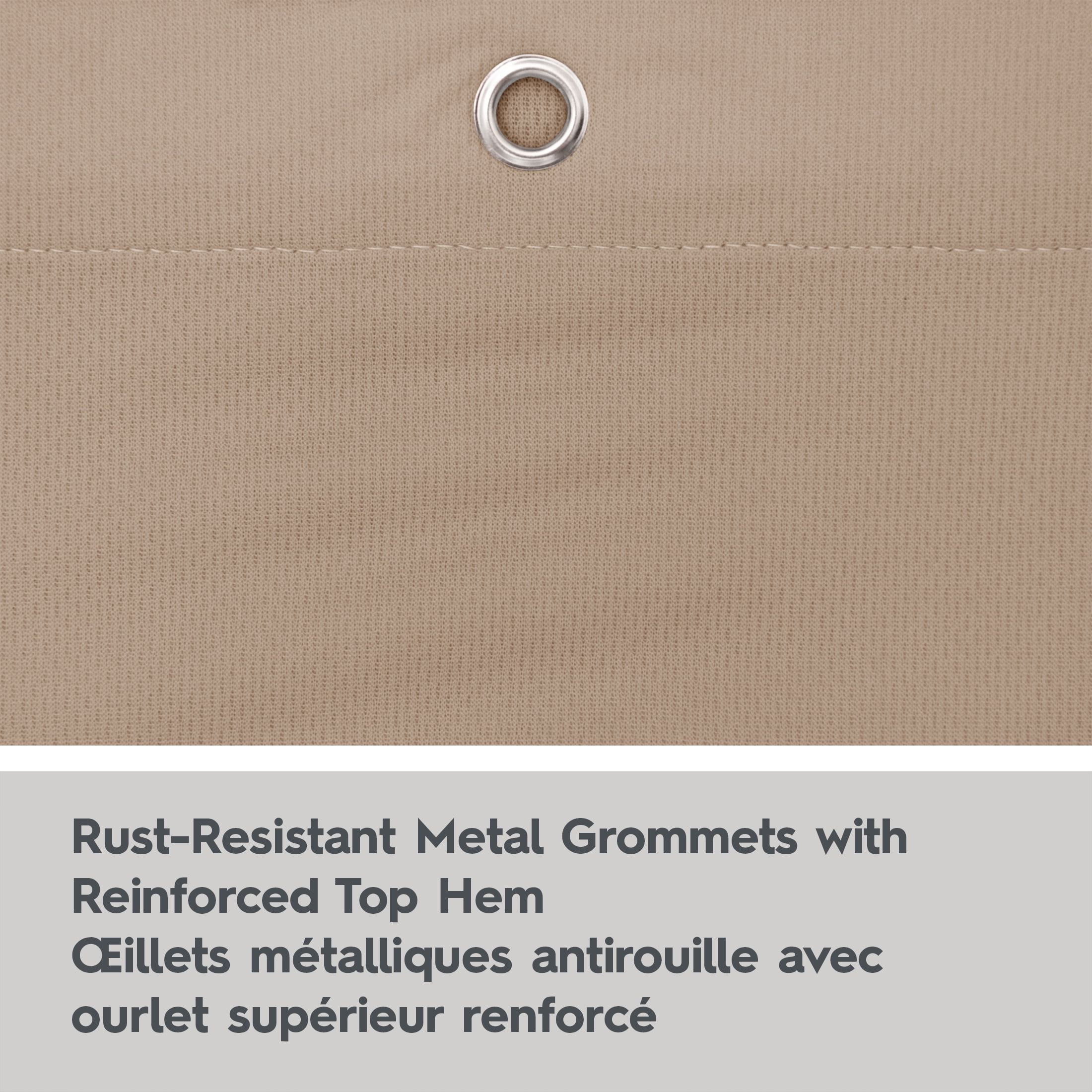 Doublure de douche imperméable en tissu Better Homes & Gardens, 178 x 183 cm, havane